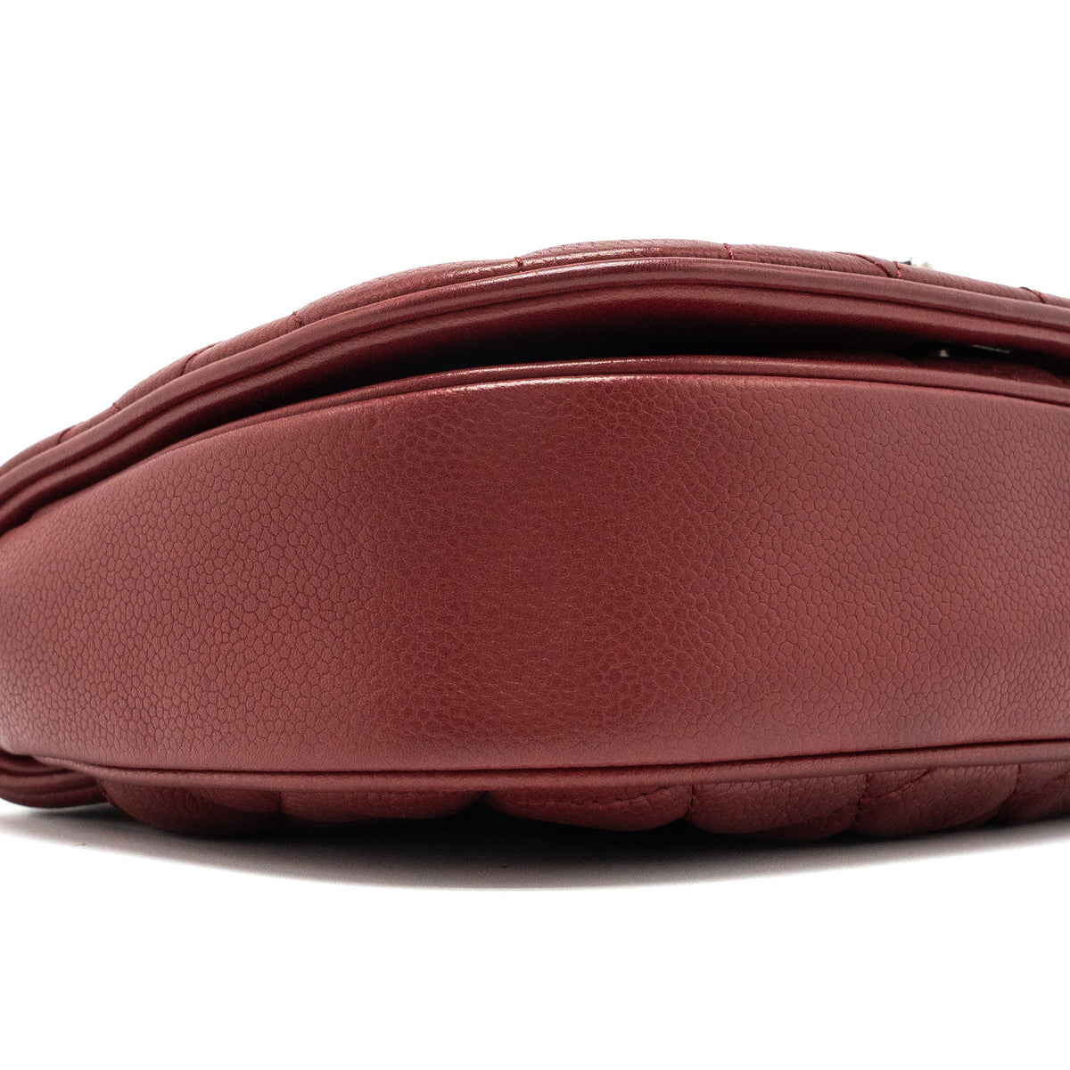 ROUND CROSSBODY MESSENGER BAG CAVIAR RED BRUSHED GOLD/RUTHENIUM SILVER HARDWARE