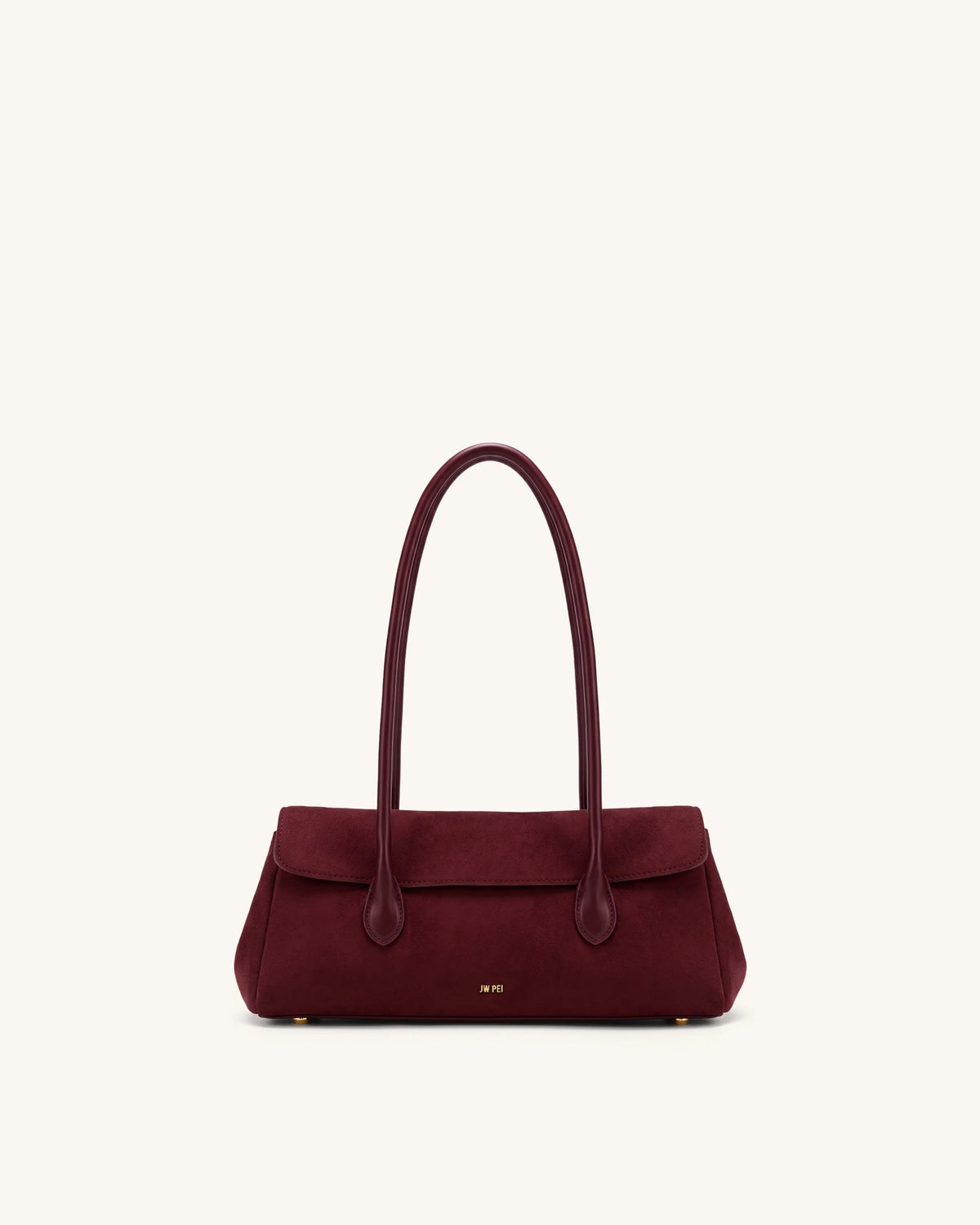 Solenne Faux Suede East-West Shoulder Bag - Claret